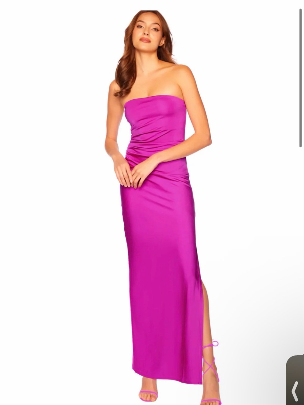 Revolve Strapless Fuchsia Maxi Dress